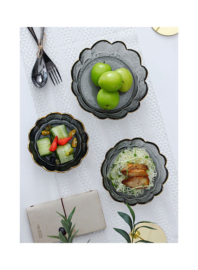 Shuer 3-Piece Crown Glass Bowls Grey 19.7x14.7x6.5cm  - Image 2