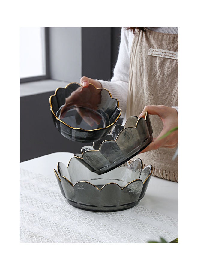 Shuer 3-Piece Crown Glass Bowls Grey 19.7x14.7x6.5cm  - Image 3