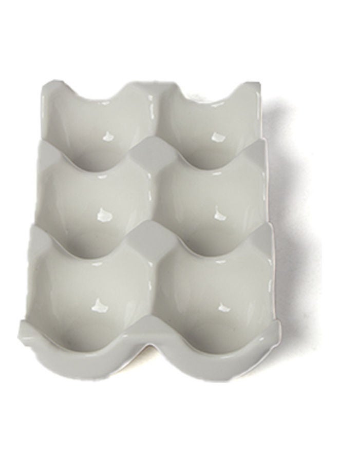 Squalo Porcelain Egg Plate White 14x9.5x3.5cm - Image 1