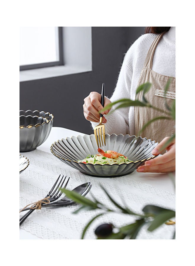 Shuer Glass Serving Plate Grey 23.9x23.9x4.9cm - Image 3