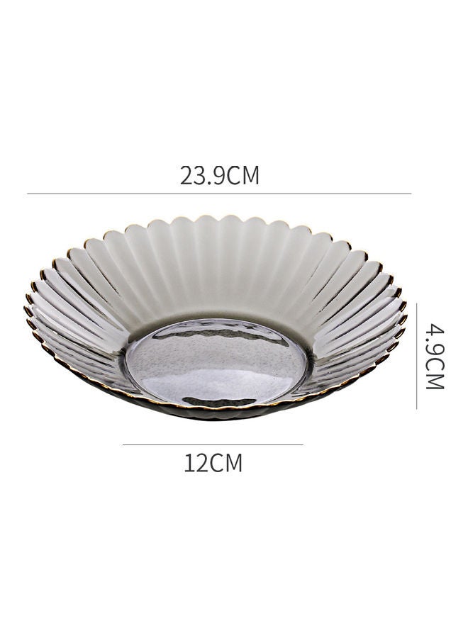 Shuer Glass Serving Plate Grey 23.9x23.9x4.9cm - Image 4