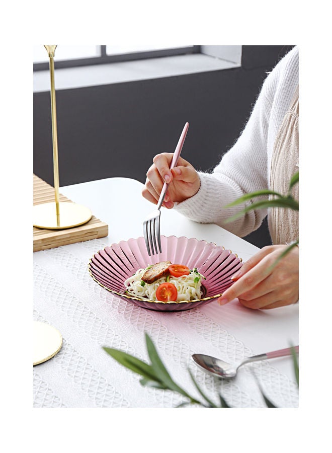 شور طبق تقديم زجاجي أحمر 19.4x19.4x3.6سم - Image 3