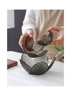 Shuer 3-Piece Lotus Glass Bowls Grey 16.5x7.5x9cm  - Image 3