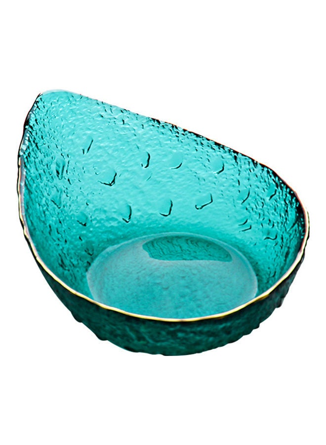 شور طبق فاكهة بنوم بنه من الزجاج بطابع أوروبي ونمط قطرات مياه أخضر 21x21x6سم - Image 1