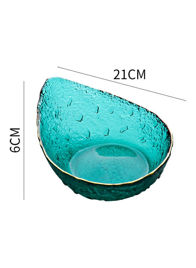 شور طبق فاكهة بنوم بنه من الزجاج بطابع أوروبي ونمط قطرات مياه أخضر 21x21x6سم - Image 2