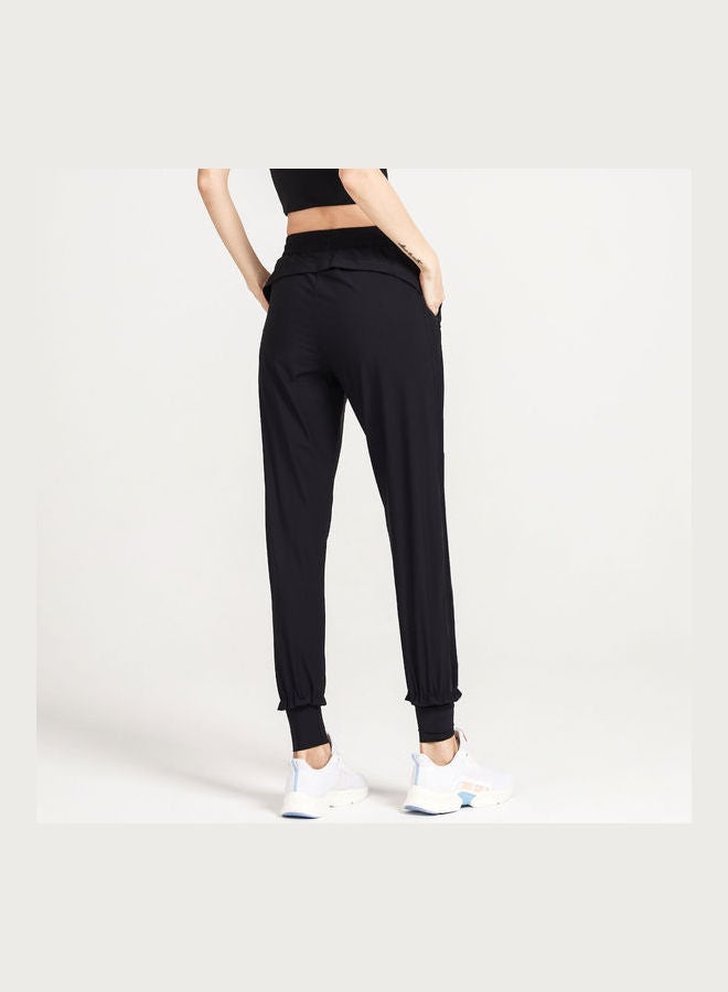 Ankle-Banded Solid Sweatpants Black - Image 2