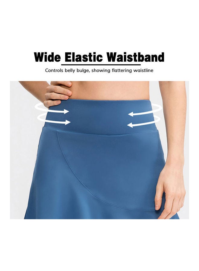 Generic - Quick Dry Ruffled Sport Skirt With Pockets Blue - Image 1