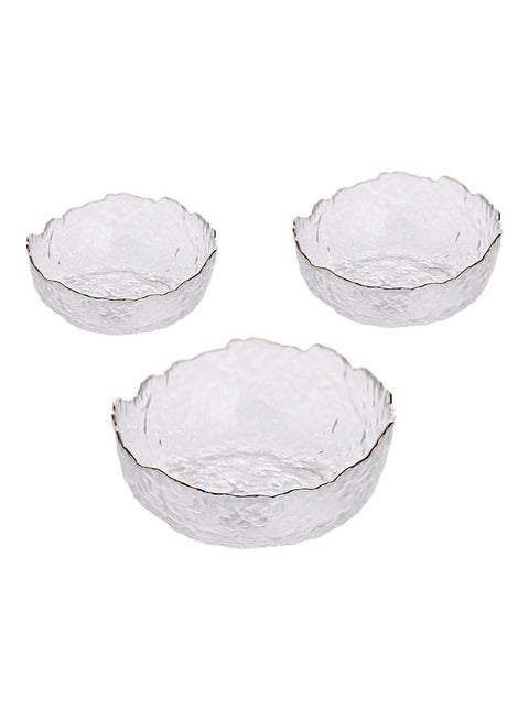 3-Piece Fruit Salad Bowl Set Clear 24x17x11cm