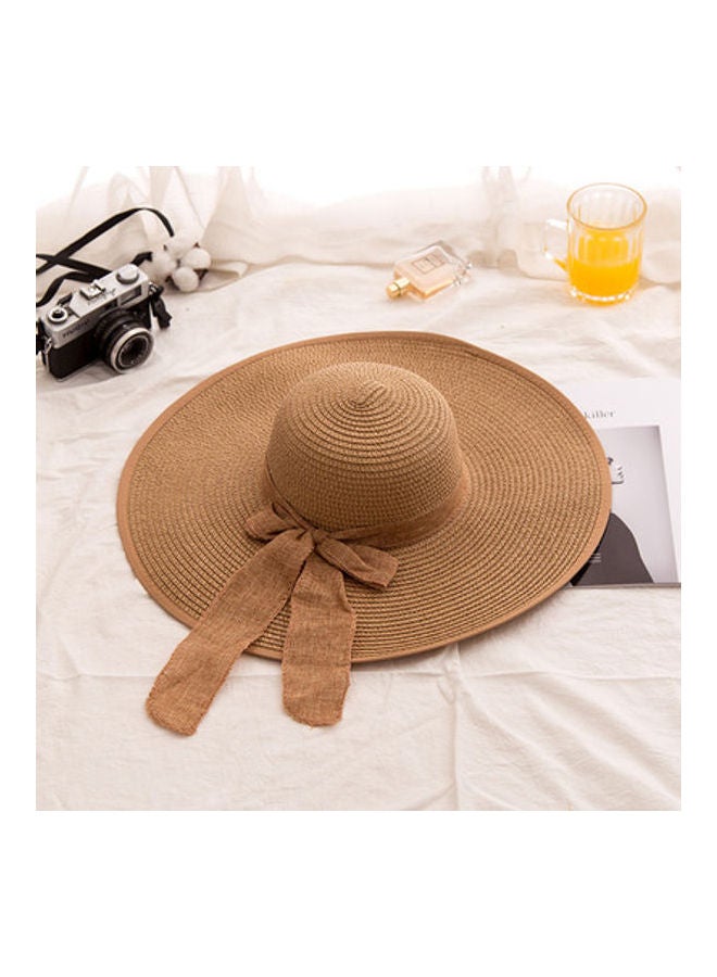 Beauenty Wide Brim Straw Hat Brown