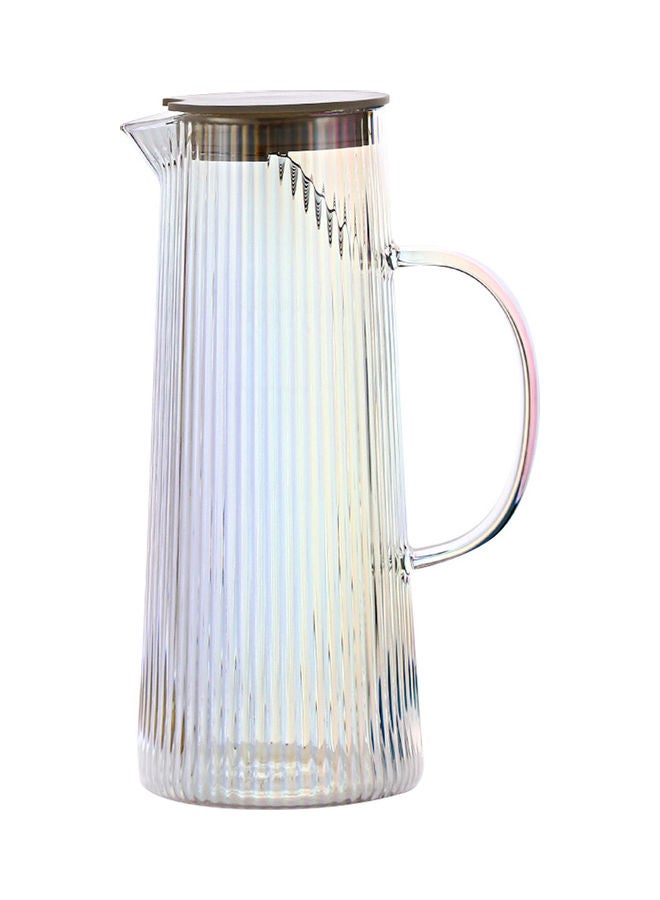 Shuer - Nordic Style Striped Glass Jug Multicolour 9.5x9.5x25cm - Image 1