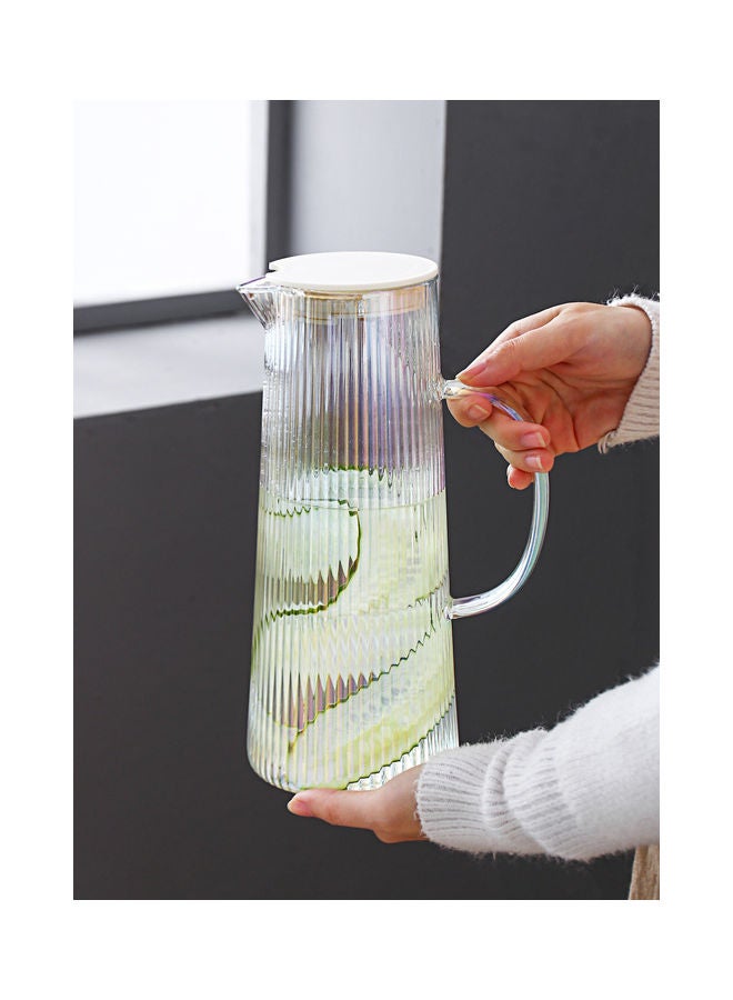 Shuer - Nordic Style Striped Glass Jug Multicolour 9.5x9.5x25cm - Image 1