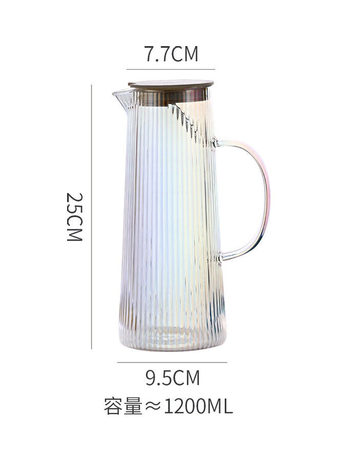 Shuer - Nordic Style Striped Glass Jug Multicolour 9.5x9.5x25cm - Image 1