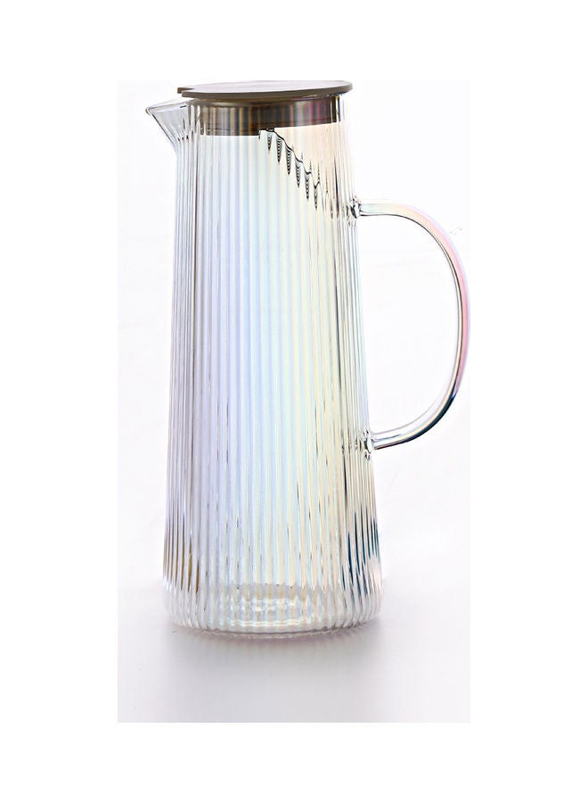 Shuer - Nordic Style Striped Glass Jug Multicolour 9.5x9.5x25cm - Image 1