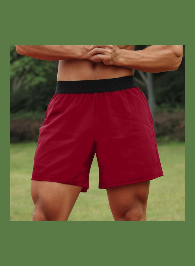 Sports Shorts with Pockets Burgundy  - Image 2