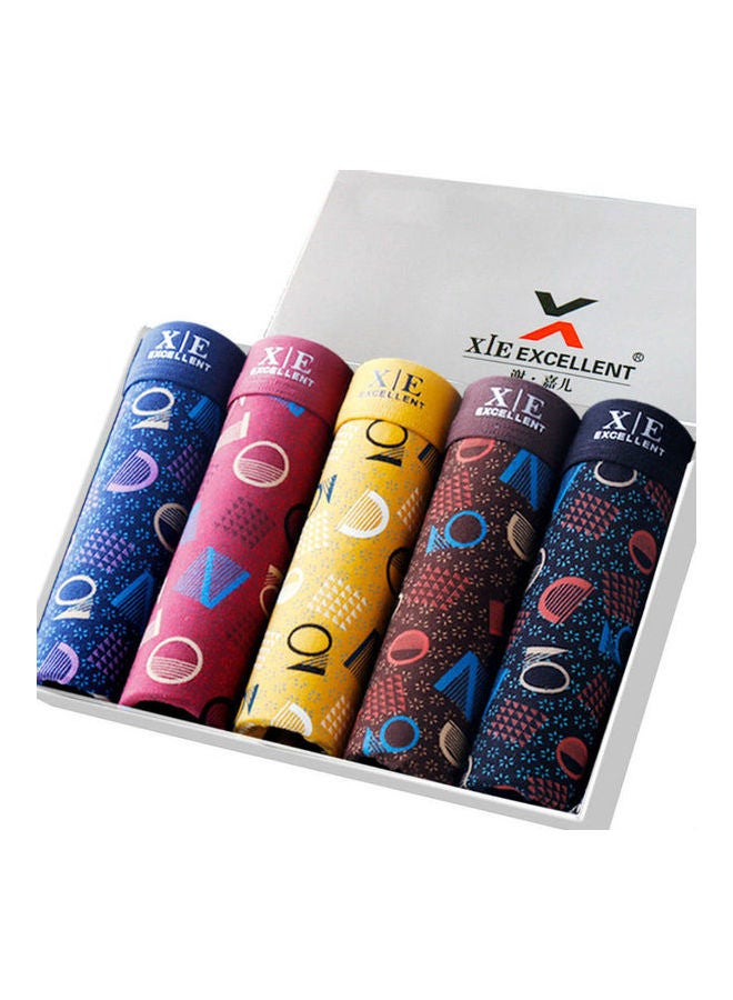 5 Pack Colourblocked Breathable Boxer Brown/Pink/blue/Yellow - Image 1