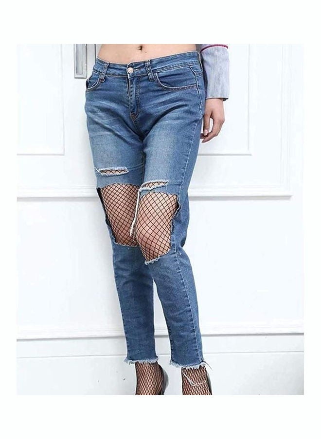 High Waist  Pantyhose Tights Fishnet Stockings Black  - Image 1