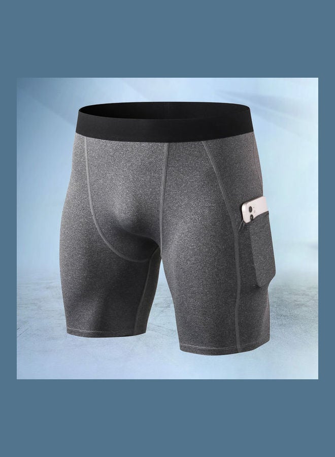 Sports Shorts with Pocket Light Grey - Image 2
