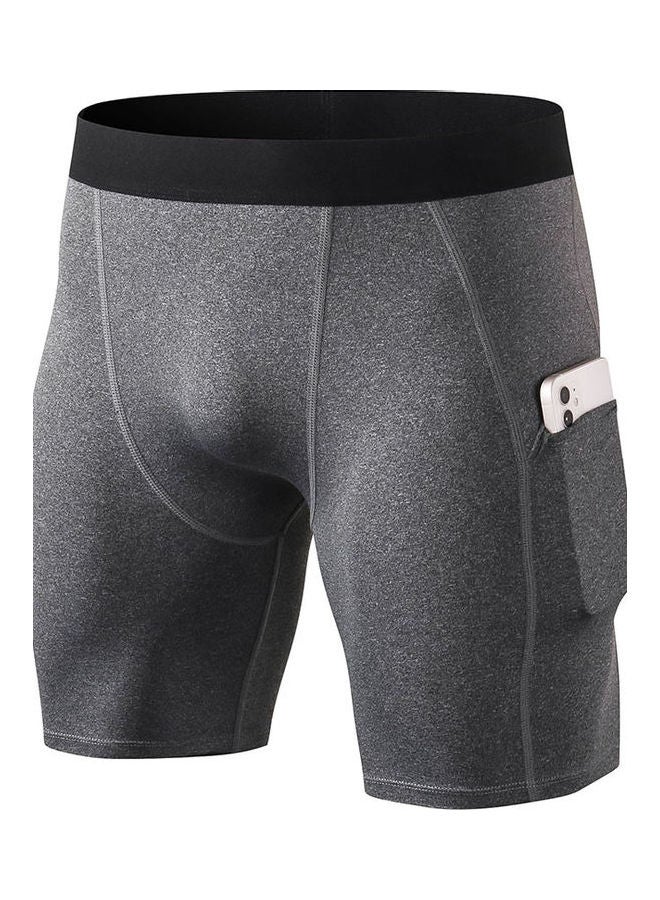 Sports Shorts with Pocket Light Grey - Image 1