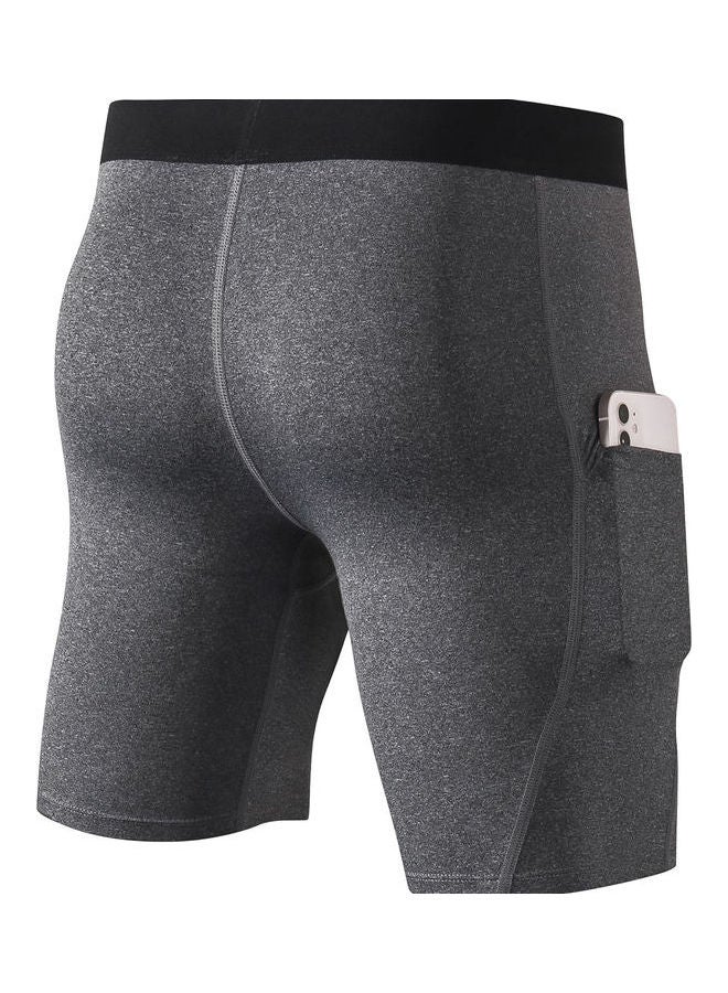 Sports Shorts with Pocket Light Grey - Image 4