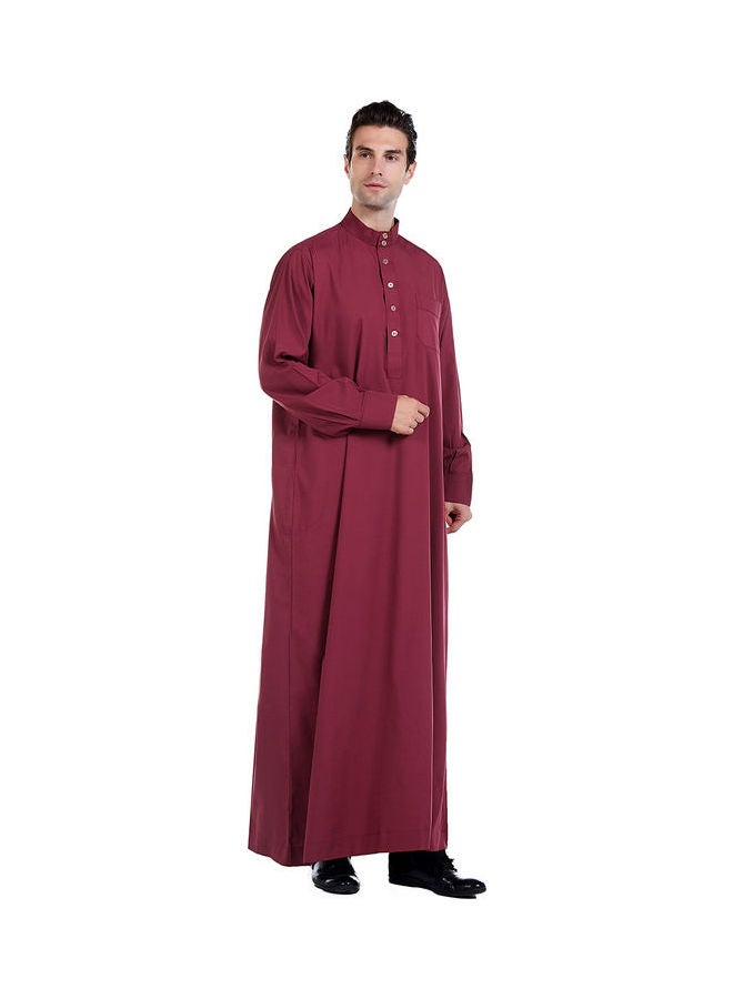 Comfortable Long Sleeve Abaya Red - Image 5