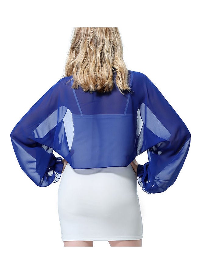 Comfortable Raglan Sleeve Shawl Blue - Image 2