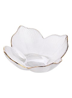 Shuer Lily Pattern Glass Bowl Clear/Gold 19.5x19.5x7.3cm  - Image 1