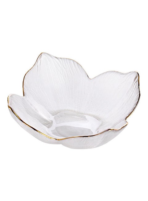 Lily Pattern Glass Bowl Clear/Gold 19.5x19.5x7.3cm