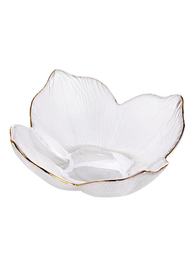 Shuer - Lily Pattern Glass Bowl Clear/Gold 19.5x19.5x7.3cm - Image 1