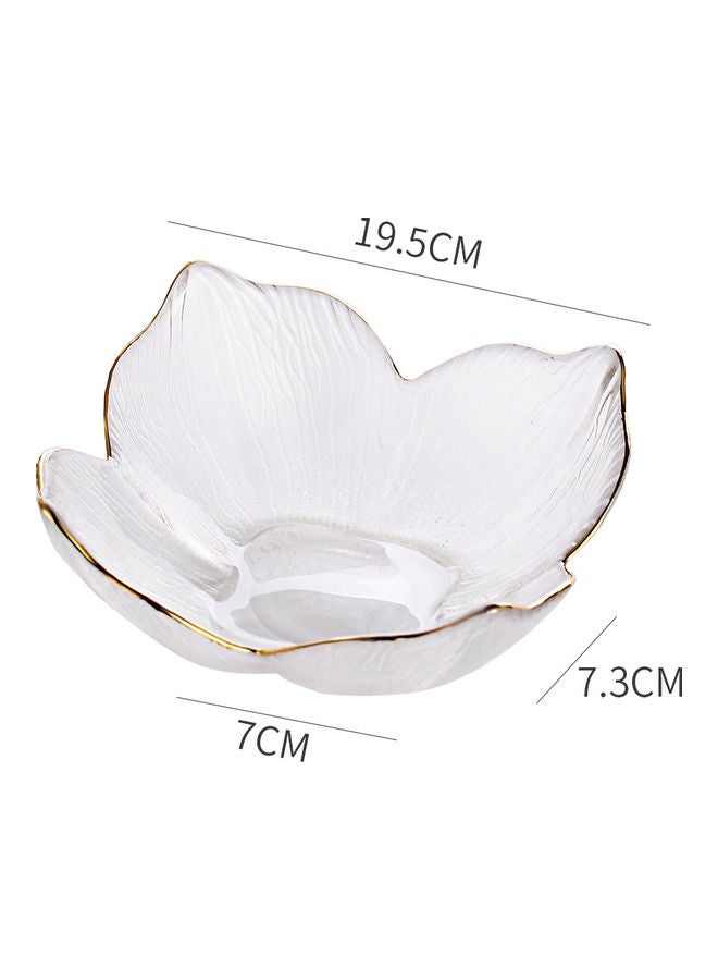 Shuer - Lily Pattern Glass Bowl Clear/Gold 19.5x19.5x7.3cm - Image 1