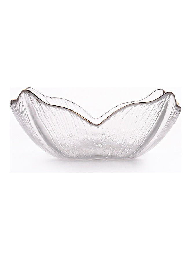 Shuer - Lily Pattern Glass Bowl Clear/Gold 19.5x19.5x7.3cm - Image 1