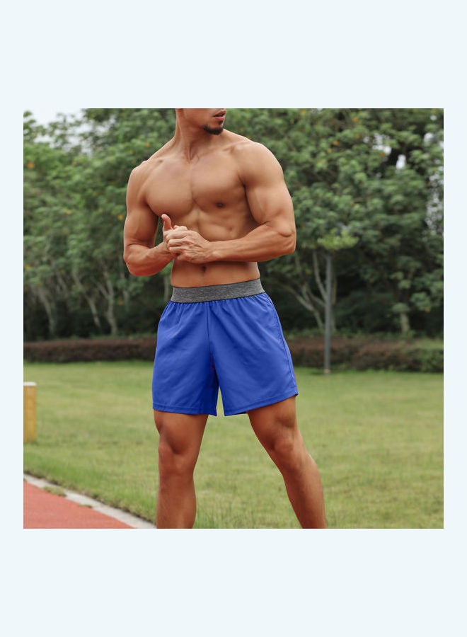 Quick-drying Sports Shorts with Pockets Blue  - Image 3