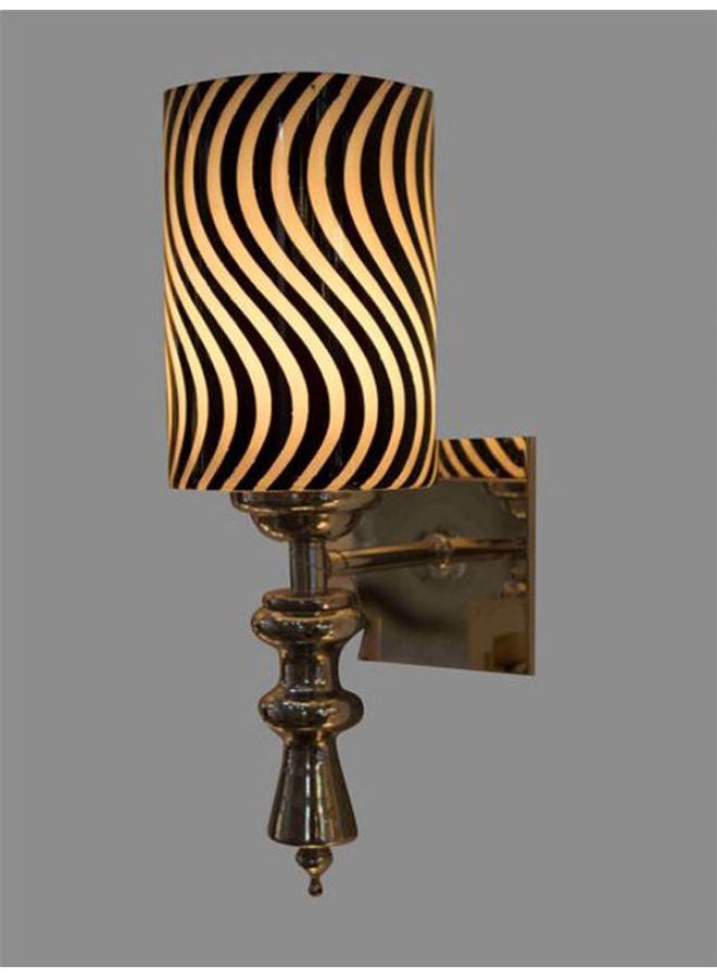 Altahhan Wall Single Lamp with Black Glass Shade Silver - Image 2