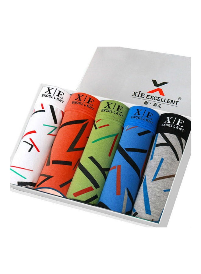 5 Pack Colourblocked Breathable Boxer Red/White/Blue  - Image 1