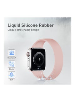 PROMATE Solo Loop Strap for Apple Watch 38mm/40mm, Durable Stretchy Silicone Loop Sport Wristband With Sweat-Proof Design for Apple Watch Series 1, 2, 3, 4, 5, 6, SE, Size-Small, Loop-40S Pink  - Image 2