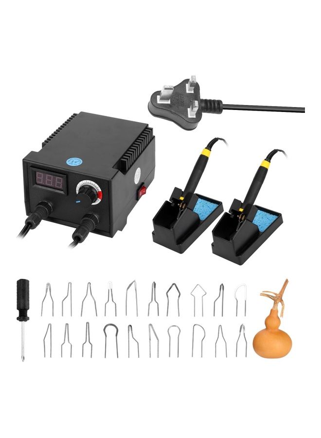 Generic Multifunctional Digital Display Electric Gourd Wooden Pyrography Machine Kit Black/Blue/Yellow  - Image 1