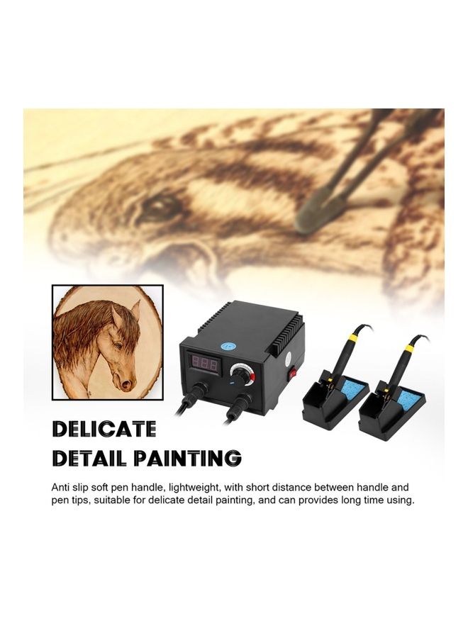 Generic Multifunctional Digital Display Electric Gourd Wooden Pyrography Machine Kit Black/Blue/Yellow  - Image 2