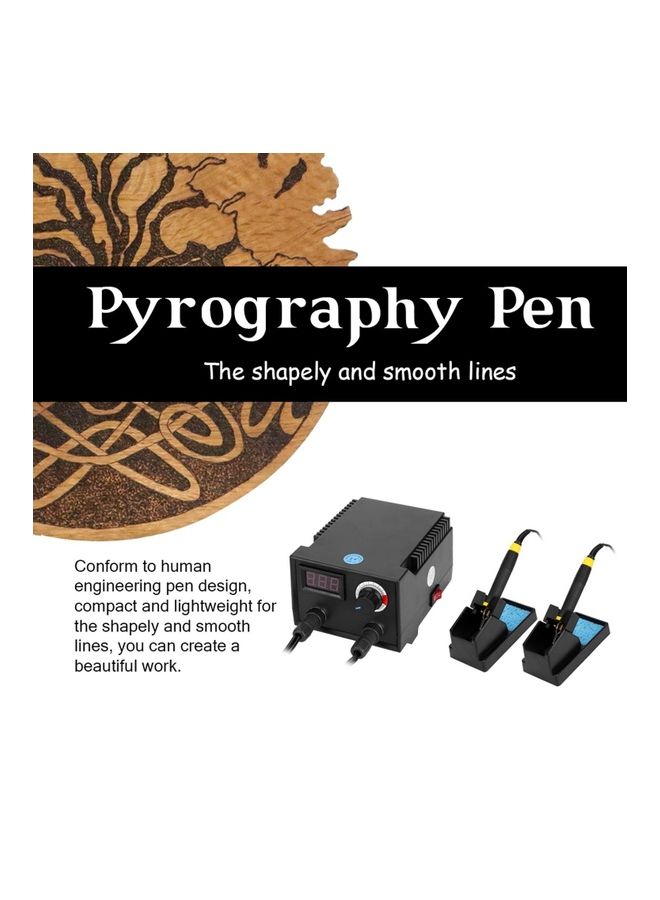 Generic Multifunctional Digital Display Electric Gourd Wooden Pyrography Machine Kit Black/Blue/Yellow  - Image 5