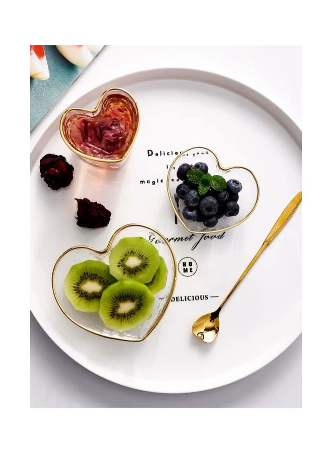 3-Piece Heart Shaped Glass Bowl Set Clear/Gold 14.7x5.5cm - v1617902153/N46400638A_4