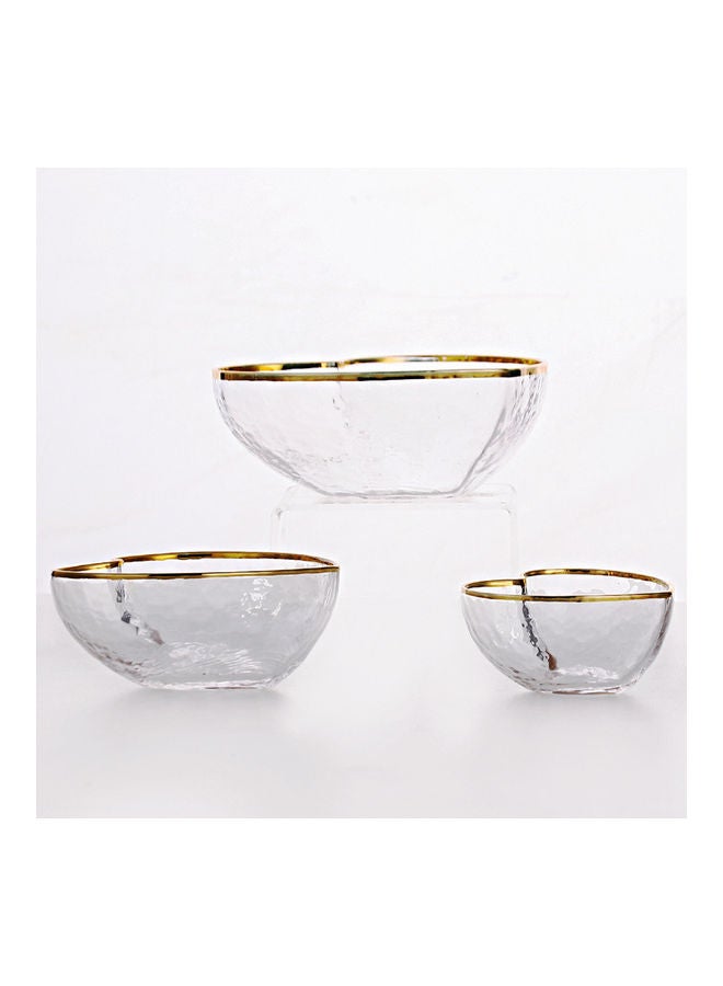 3-Piece Heart Shaped Glass Bowl Set Clear/Gold 14.7x5.5cm - v1617902153/N46400638A_7