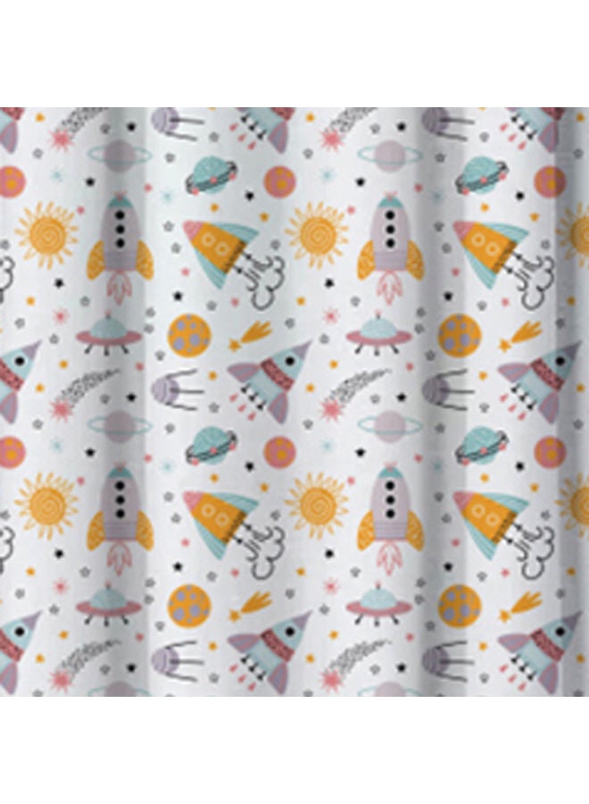 Home Box - Rocket Digital Printed Curtain Pair Multicolour - Image 1
