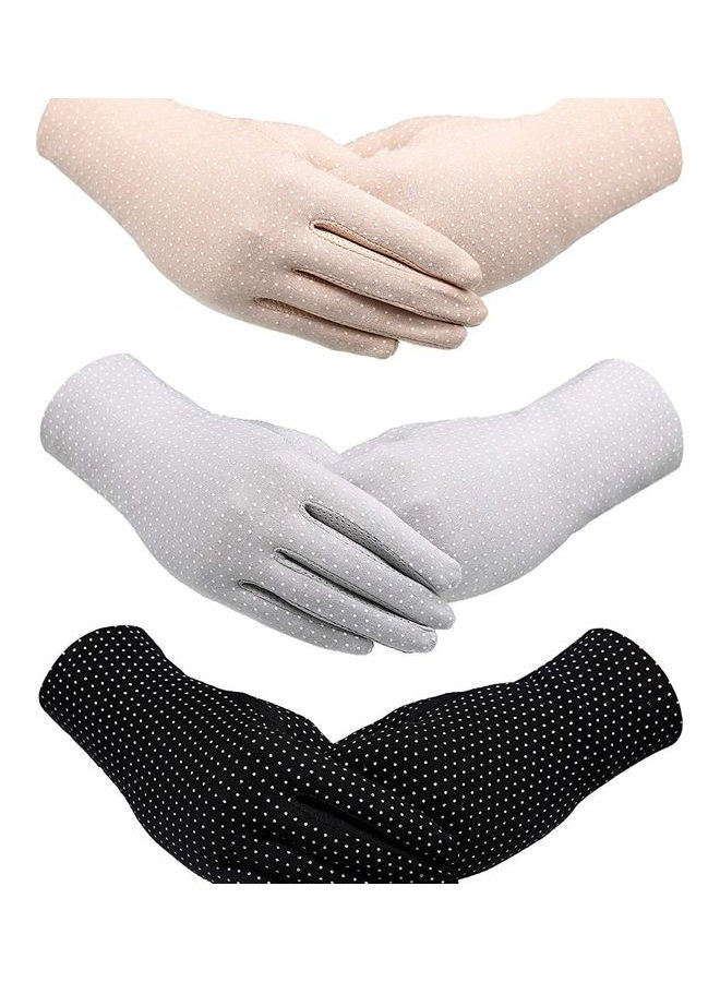 SFMW 3 Pair Of Sun Protective Gloves Beige/Grey/Black 