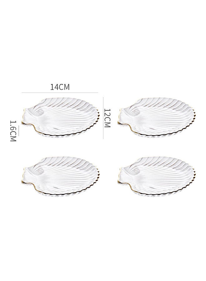 Shuer 4-Piece Glass Plates Clear 14x12x1.6cm  - Image 4