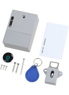 T3 ABS Magnetic Card Open Cabinet Induction Door Lock with Key Ring Multicolour