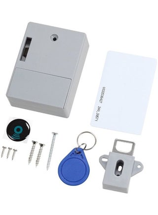 T3 ABS Magnetic Card Open Cabinet Induction Door Lock with Key Ring Multicolour - v1617903401/N46396569A_1