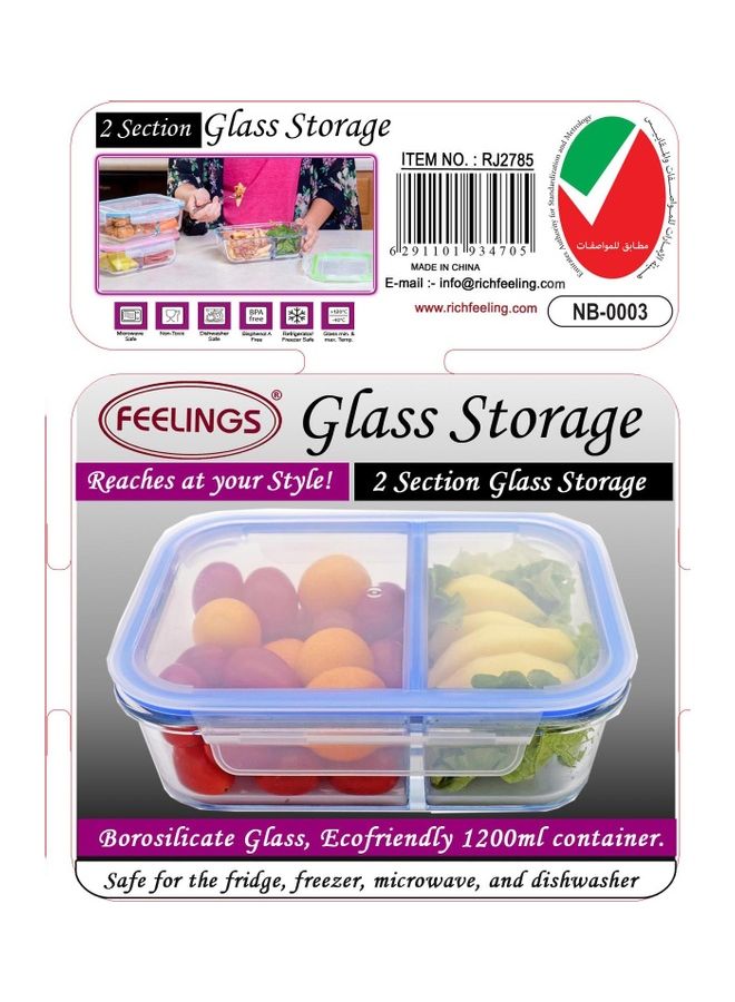 Feelings Glass Storage With Partition Assorted  - Image 3