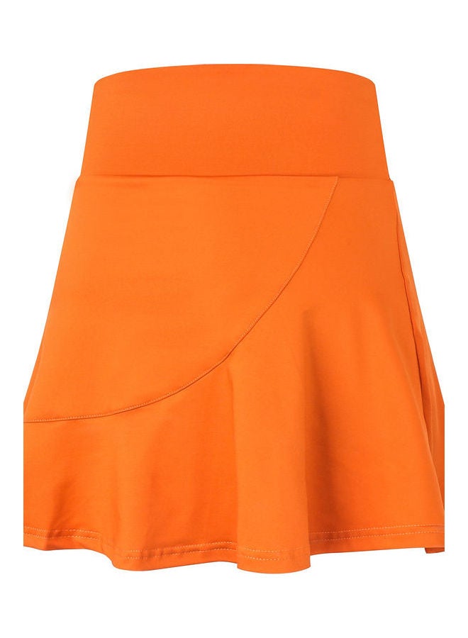 Quick Dry Ruffled Sport Skirt Orange  - Image 2