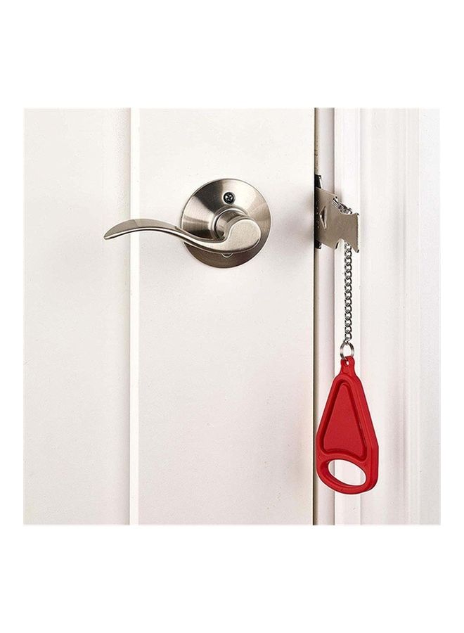 Generic Portable Security Anti-Theft Door Lock Red/Silver  - Image 4