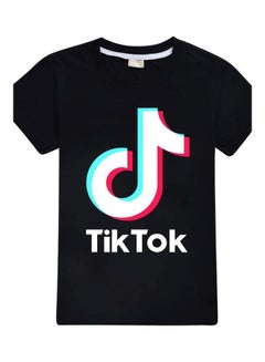 Generic Tik Tok Printed T-Shirt Black/White/Red 