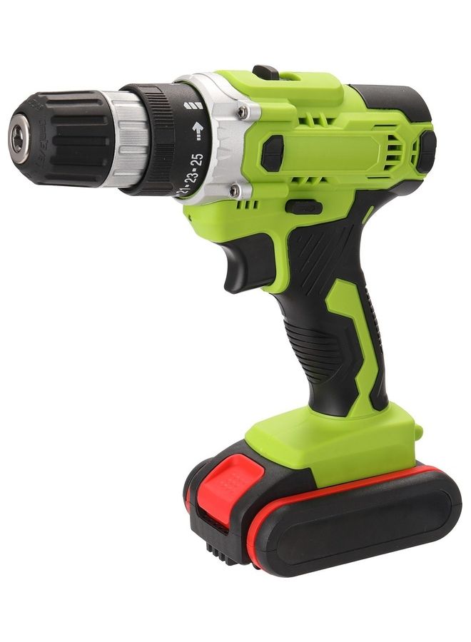 Electric Impact Cordless Drill With Battery And Charging Adapter Green/Black/Red - Image 5