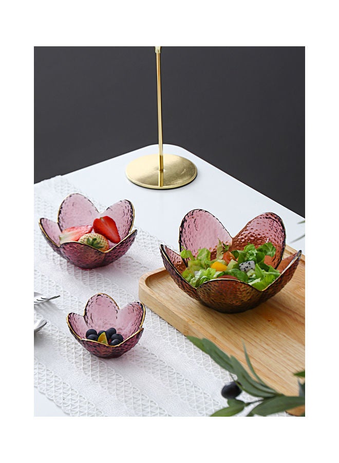 Shuer 3-Piece Lotus Glass Plates Red 16.5x7.5x9cm  - Image 2
